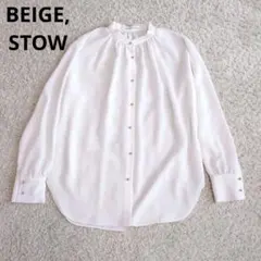 極美品✨️23年モデル　ベイジ　STOW バンドカラーブラウス　ホワイト　4のサムネイル