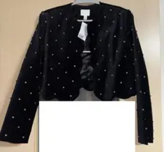 H&M ベロア　ジャケット　ストーン