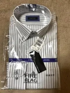 【未開封】FIRE FLAG 長袖ワイシャツ 形態安定 ストライプ M84