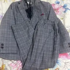 グレー系チェック スーツ 4点セット160