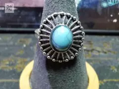 ファッション シンプル太陽花 トルコ石 リング