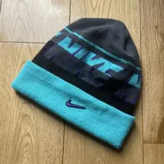 00s　Y2K　ナイキ　ビーニー　ニット帽　刺繍　好配色　希少　レア
