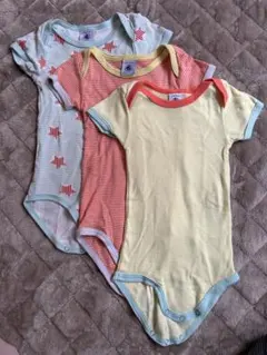 プチバトー ロンパース 3点セット 12m
