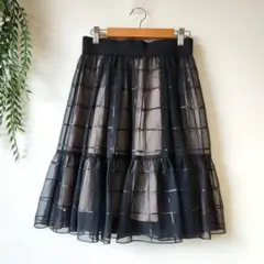 マッセメンシュ『F』シースルー フレア スカート パーティ イベント 日本製