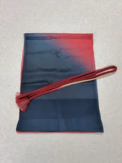帯揚げ 帯締め セット 正絹 グラデーション 赤 紺 和装小物 上品 ラメ入り