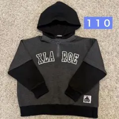 XLARGE フード付きパーカー グレー/ブラック