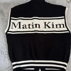 Matin Kim ブラック ニットベスト L Matin Kim マーティンキムニットベスト L matinkim - メルカリ