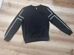 美品　ダークグレー XL スウェット ホワイトストライプ