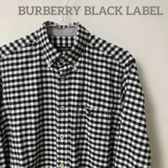 美品【BURBERRY BLACK LABEL】綿シャツ 長袖 メンズ2（M）
