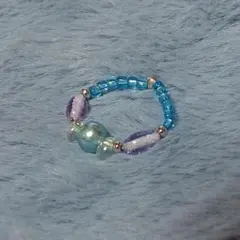 【1点限り】ハンドメイド　ビーズリング
