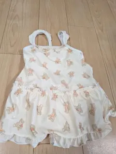 記名あり！クマ柄タンクトップ水着(女の子)