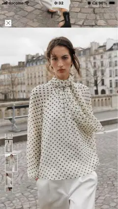 完売品　タグ付新品未使用　ZARA ドットシフォンブラウス