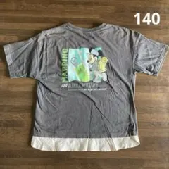 ミッキーマウス Tシャツ グレー 140cm 　キャンプ&キャビンズ　キッズ