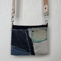 デニムリメイク スマホショルダーバッグ