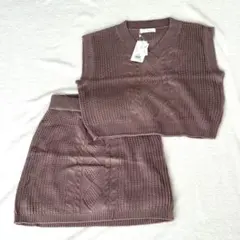 新品 Mysa&Liina ニット ケーブルニットベストセットアップ レディース
