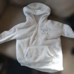 フリース フード付きパーカー ホワイト