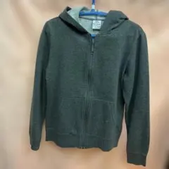 adidas ダークグレー ジップアップパーカー