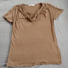 MaxMara ドレープネック 半袖Tシャツ ブラウンのサムネイル