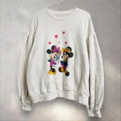 韓国ディズニー レトロミッキー ミニー プリントスウェット/トレーナー