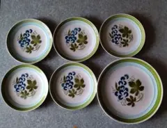 HARMONY HOUSE　アイアンストーン　葡萄柄 小皿5枚、大皿1枚セット