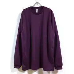 新品 ビッグ ドライ 長袖 Tシャツ 無地 メンズ パープル LLのサムネイル