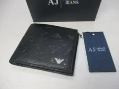 新品未使用 ARMANI JEANS 二つ折り財布 ブラック アルマーニジーンズのサムネイル