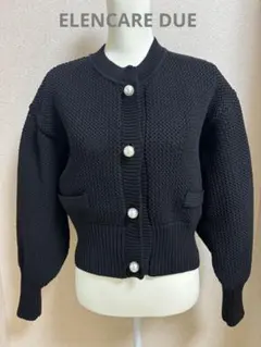 ELENCARE DUEエレンカーレデュエ／パールカーディガン・黒