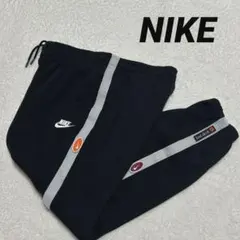 NIKE 刺繍ロゴ サイドライン ワッペン 裏起毛 スウェット パンツ 黒 XL