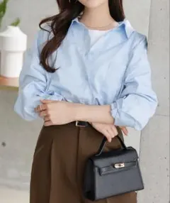 新品 神戸レタス 長袖 シャツ ブルー