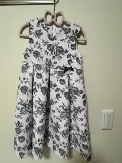 【タルティーヌエショコラ 】ジャガード花柄ノースリーブワンピース 120cm