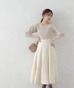 プロポーションボディドレッシング サイド切替フレアスカート