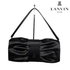 LANVIN ランバンノワール　ギャザー　ハンドバッグ　リボン　冠婚葬祭のサムネイル