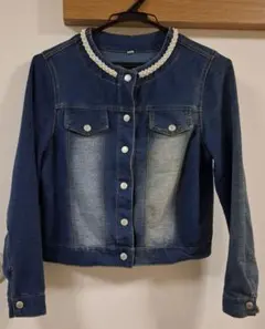 キッズ デニムジャケット パール襟付き150