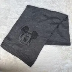 ミッキーマウス レディース　ニットマフラーグレー