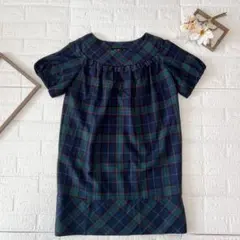 As Know As アズノウアズ チェック柄 半袖 ミニワンピース