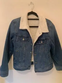 ボア付きデニムジャケット ブルー