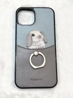 Elegante ウサギ刺繍 iPhone13ケース