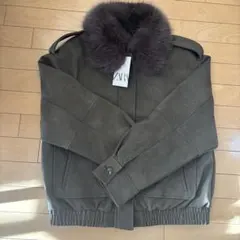 ZARA デタッチャブルカラースエード調ジャケット　サイズ：M