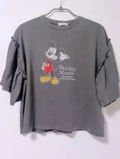 【未使用】しまむら　ディズニー　ミッキー フリル袖Tシャツ