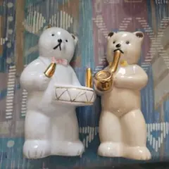 クマ型陶器塩・胡椒入れセット