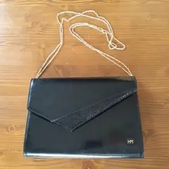 HANAE MORI　クラッチバッグ　チェーン付　中古品/スレありチェーン黒ずみ