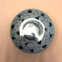 初期コバルト染付皿京山仙人図 中皿19センチ×1枚 【手描山水絵柄