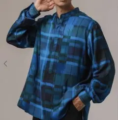 EDIFICEエディフィスDEVEAUX パターンバンドカラープルオーバーシャツ