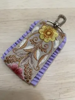 インド刺繍リボン　キーリング