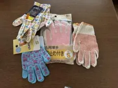 子供用ガーデニンググローブ　軍手4点セット　Sサイズ　小学生