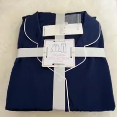 ジーユー パジャマ サテン ルームウェア ネイビー バイカラー セットアップ