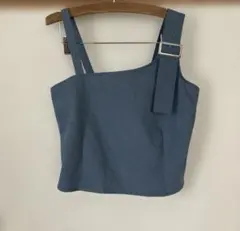 Mサイズ ギャザー入りビスチェ 水色