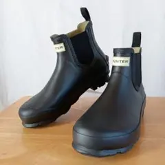 極美品◆HUNTER ノリスチェルシーブーツ　サイドゴア　ブラック　US7