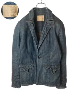 LEVI’SリーバイスUSED加工デザインひとつボタンデニムテーラードジャケット