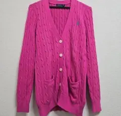 ポロラルフローレン　 ケーブルニット カーディガン　ピンク